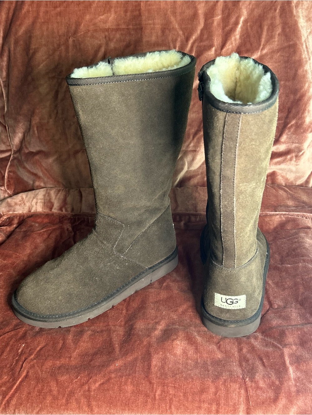 UGG Kids Tall Sheepskin Boots in Chestnut Brown